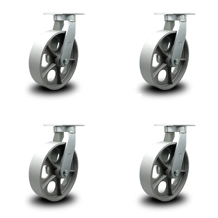 Service Caster 10 Inch Extra Heavy Duty Semi Steel Cast Iron Wheel Swivel Caster SCC, 4PK SCC-KP92S1030-SSR-4
